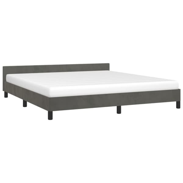 Sängram utan madrass mörkgrå 160x200 cm sammet