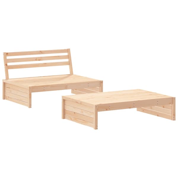Loungegrupp 2 delar massiv furu