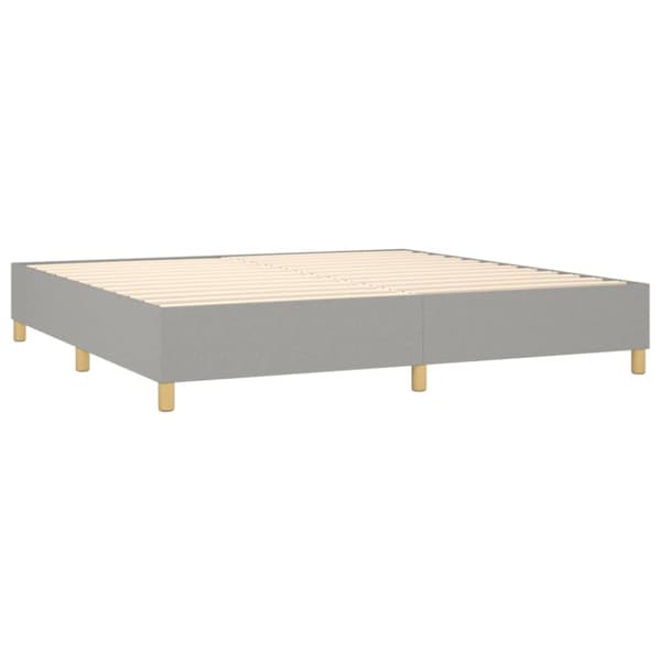 Ramsäng med madrass ljusgrå 200x200 cm tyg
