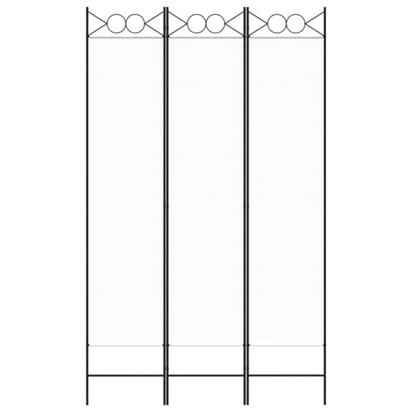 Rumsavdelare 3 paneler vit 120x200 cm tyg