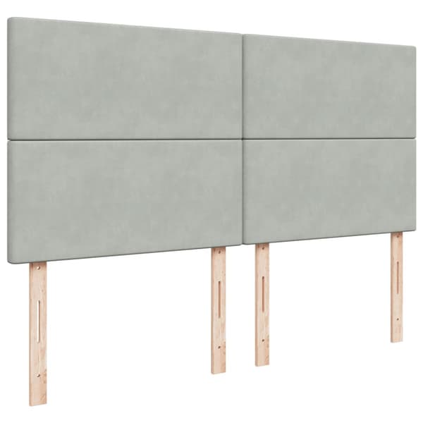 Ramsäng med madrass ljusgrå 200x200 cm sammet