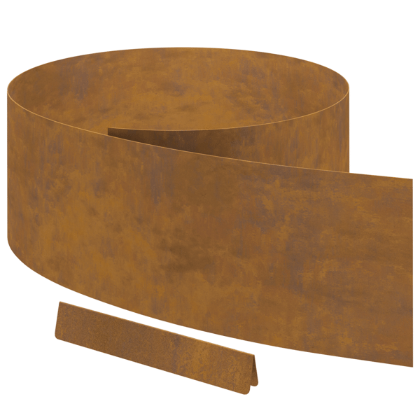 Kant för gräsmatta 4 pcs Rostig 450 x 0,05 x 25 cm