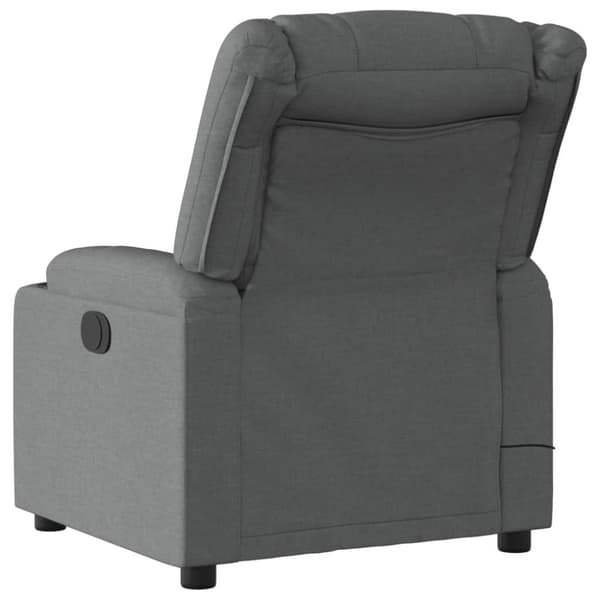 Massagefåtölj mörkgrå tyg