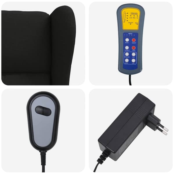 Vingback Elektrisk Massagefåtölj Svart Tyg