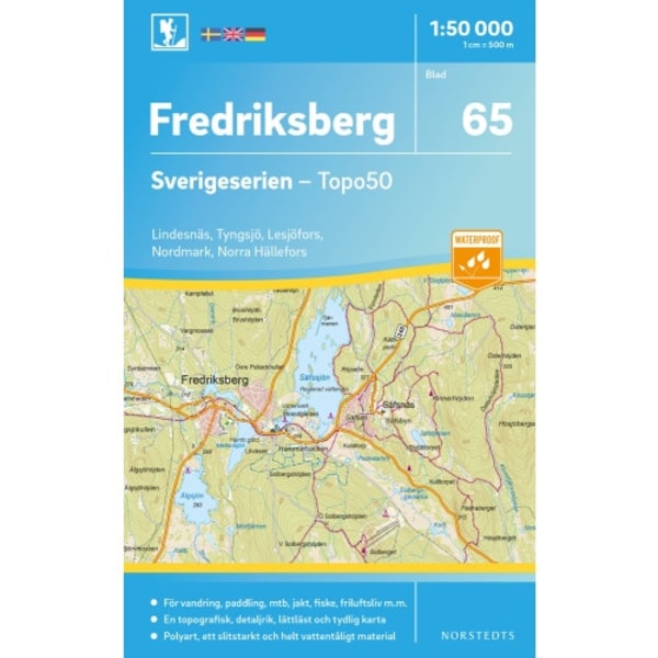 65 Fredriksberg Sverigeserien Topo50 : Skala 1:50 000