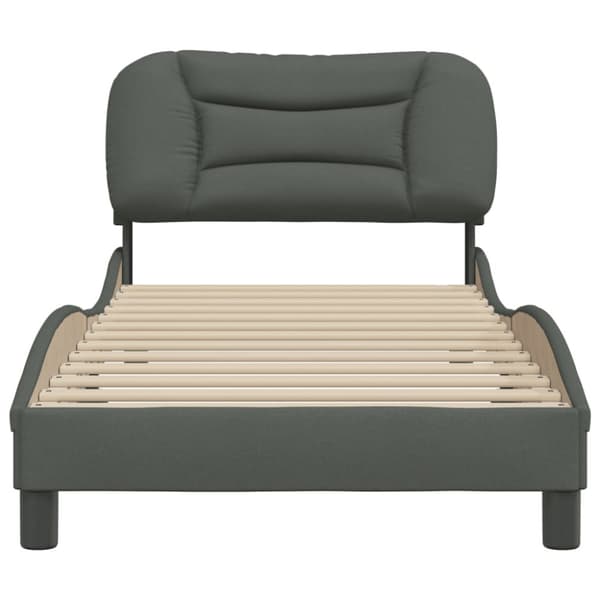 Bed Frame without Mattress "Hvar" Dark Grey 80x200 cm Fabric