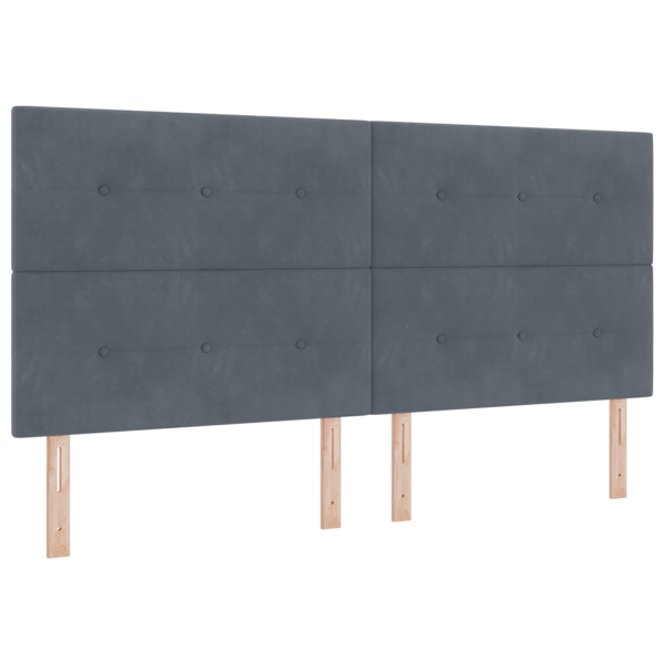 Bäddfjäder med LED-ljusslingor Mörkgrå 200 x 200 cm Sammet