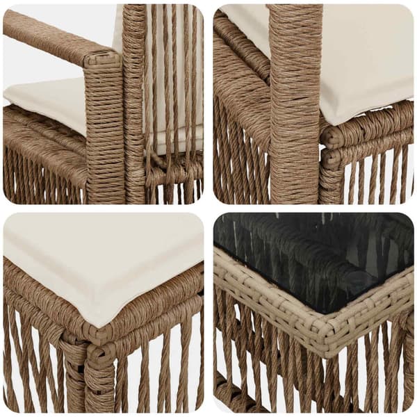 Trädgårdsoffset 8 st Beige och krämvit konstrotting