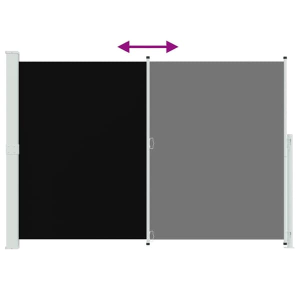 Infällbar sidomarkis 200x300 cm svart
