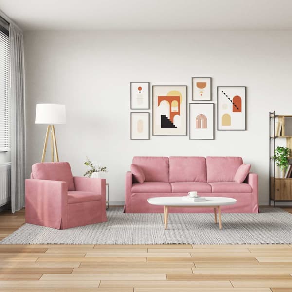 Soffset 2 pcs Rosa 198 x 78 x 80 cm Sammet