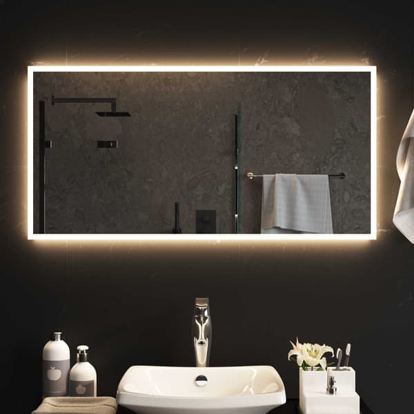 LED Badrumsspegel Transparent 100 x 50 cm härdat glas