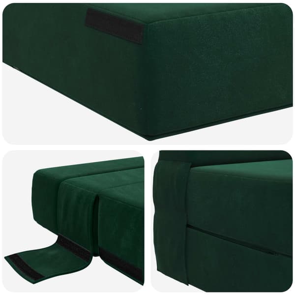 Fällbar Soffbed Mörkgrön 152 x 86,5 x 60 cm Tyg