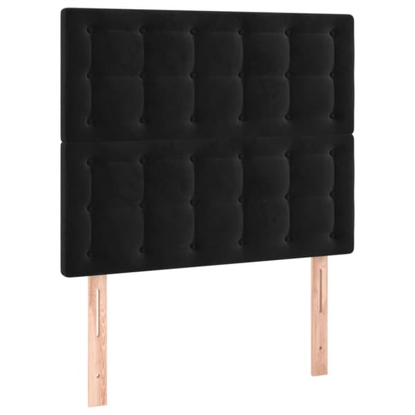 Sänggavel svart 90x5x118/128 cm sammet