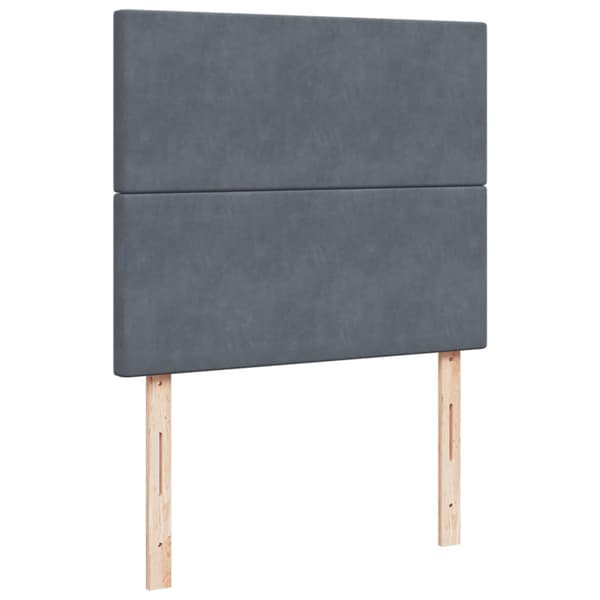 Ramsäng med madrass mörkgrå 120x190 cm sammet