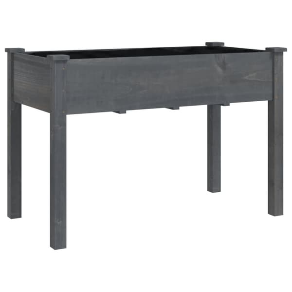 Odlingslåda med foder grå 118x59x76 cm massivt granträ