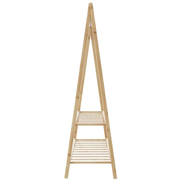 Klädställ med hyllor 132x45,5x150,5 cm bambu