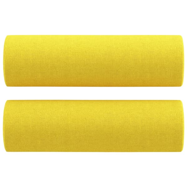 2-sits soffa med prydnadskuddar ljusgul 120 cm tyg
