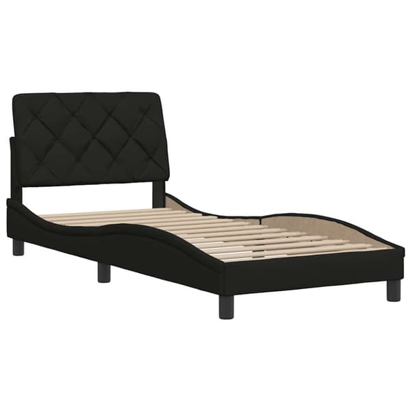 Bed Frame without Mattress Black 90x200 cm Fabric