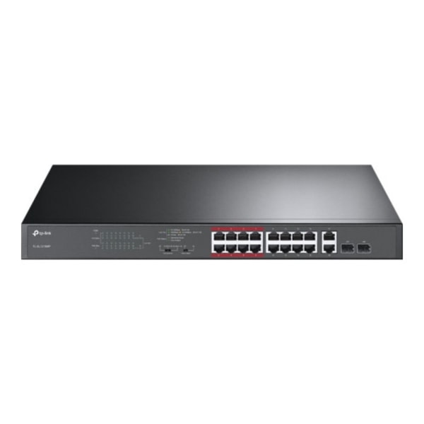 TP-Link TL-SL1218MP - switch - 16 portar - ohanterad - rackmonterbar Svart