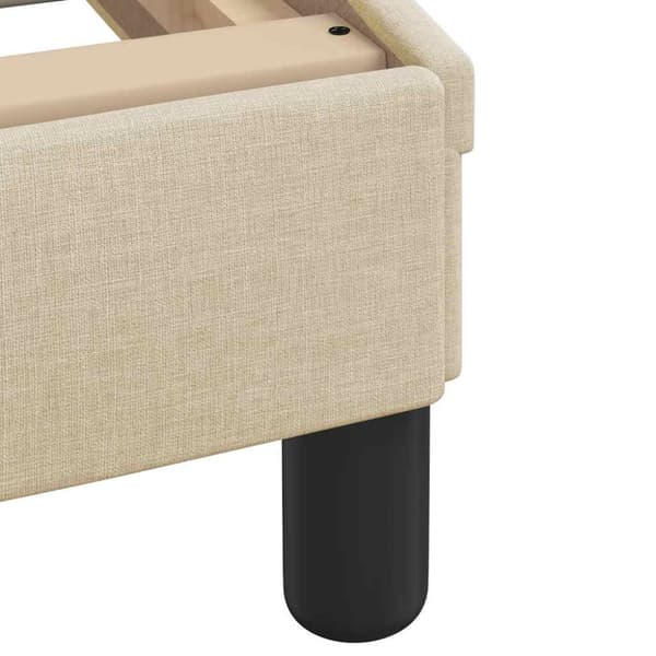 Bed Frame without Mattress "Hanko" Cream 90x190cm Fabric
