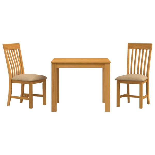 Matgrupp 3 st Beige Massivt Ekträ