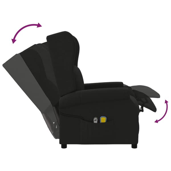 Vingback Elektrisk Massagefåtölj Svart Tyg