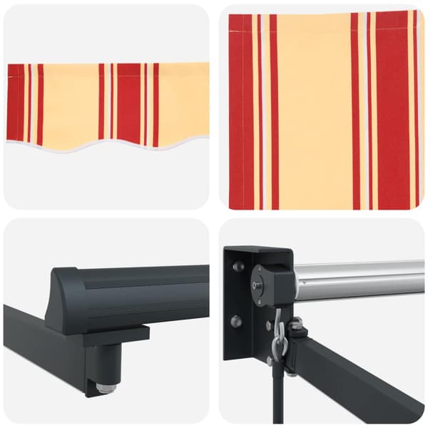 Manuell utdragbar markis med LED-lampor 4,5 × 3 m