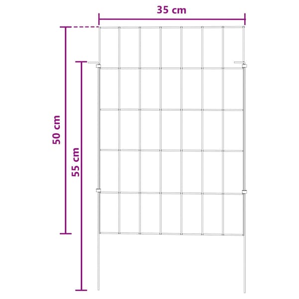 Trädgårdsstängsel med pålar 24 pcs 35 x 50 cm Mesh Silver