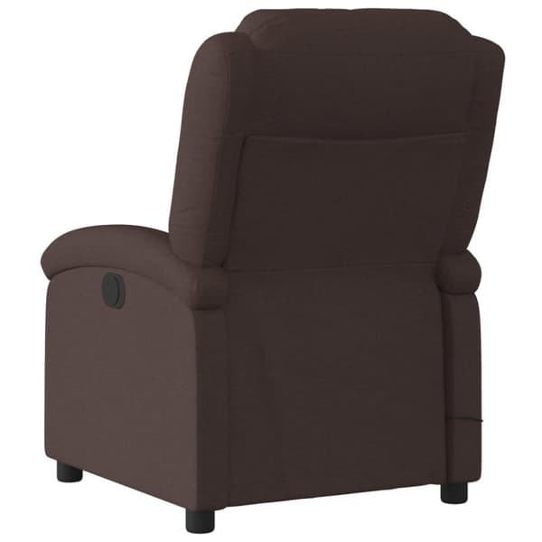 Massagefåtölj mörkbrun tyg