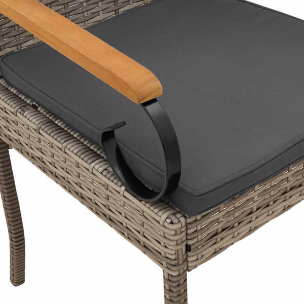 Trädgårdsstolar 2 pcs Grå och mörkgrå Poly Rattan och Akacia