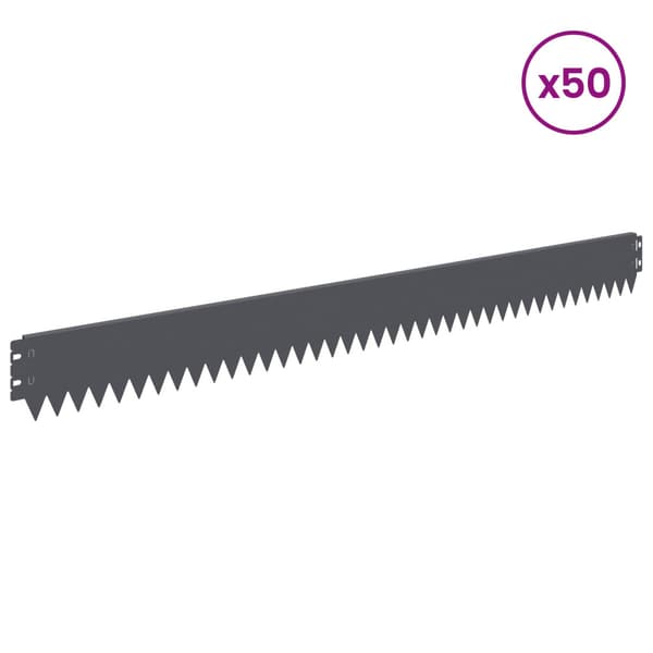 Kant för gräsmatta 50 pcs 103 x 10 cm Stål Antracit
