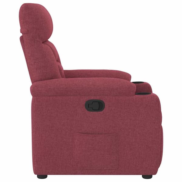 Reclinerfåtölj vinröd tyg