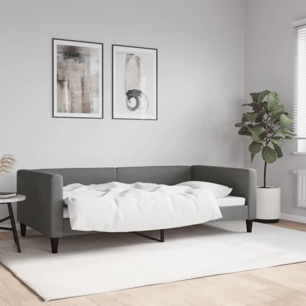 Dagbädd mörkgrå 100x190 cm tyg