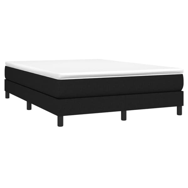 Boxspring-sängram svart 140x200 cm tyg