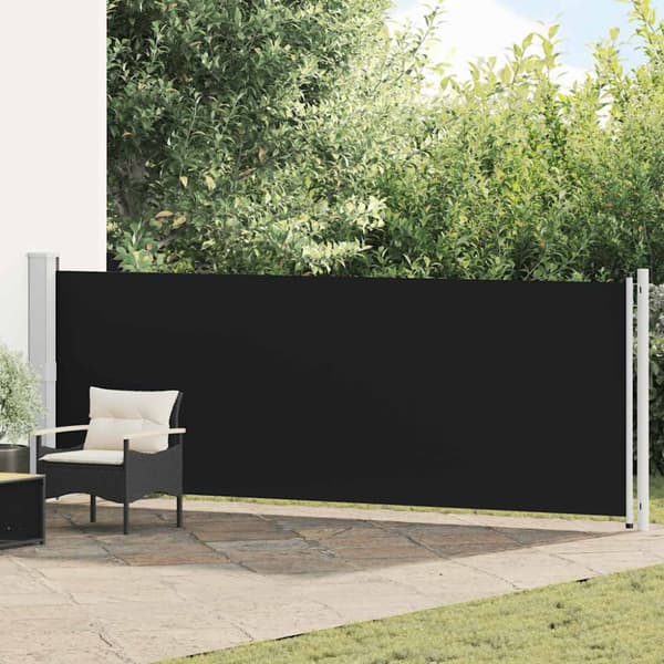 Infällbar sidomarkis 140x600 cm svart