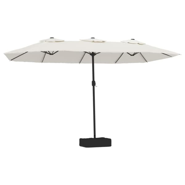 Parasoll dubbelt sandvit 449x265 cm