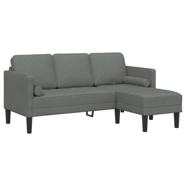 Soffset med kudde 2 pcs Mörkgrå Polyester