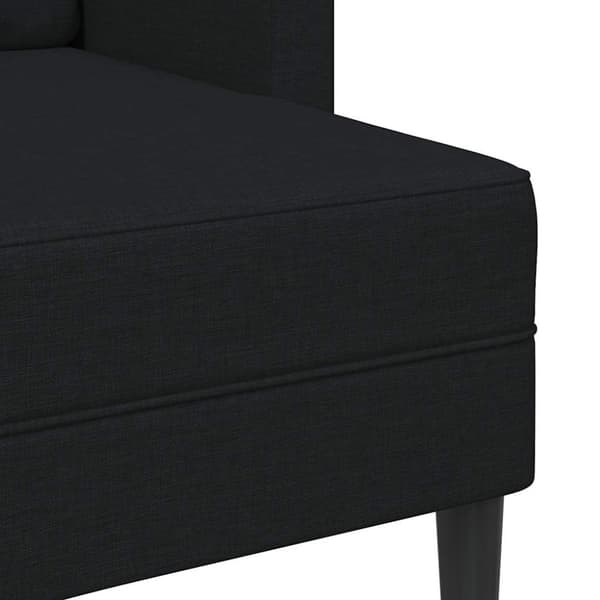 2-sitssoffa med schäslong L-formad svart 125 cm tyg