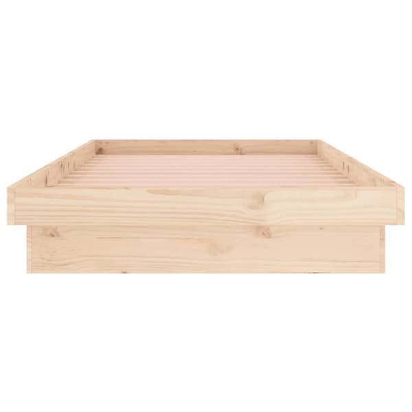 Sängram LED 90x200 cm massivt trä