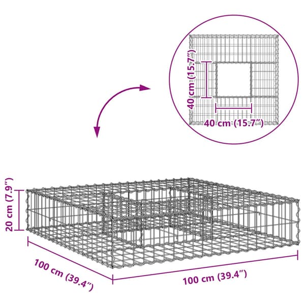 Gabion upphöjd säng Silver