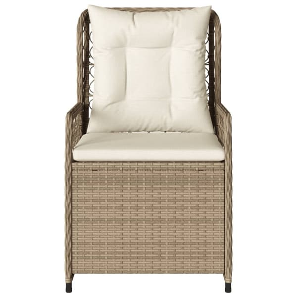 Justerbara trädgårdsstolar 2 st beige konstrotting