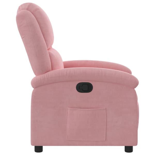 Reclinerfåtölj rosa sammet