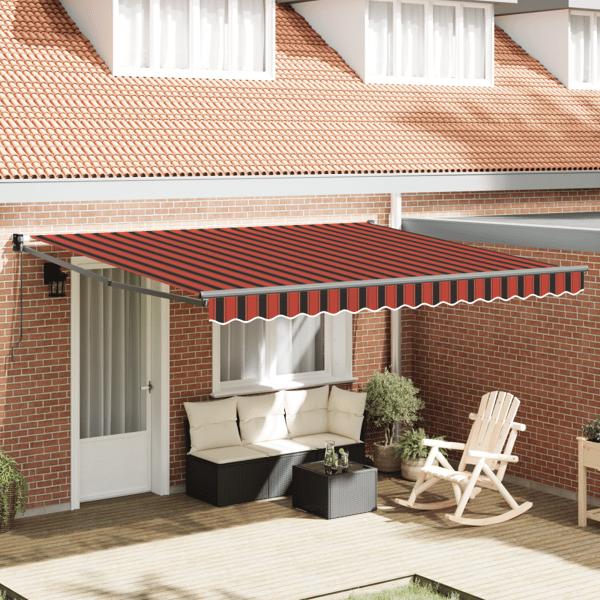Utdragbar markis Orange och Brunt 400 × 300 cm