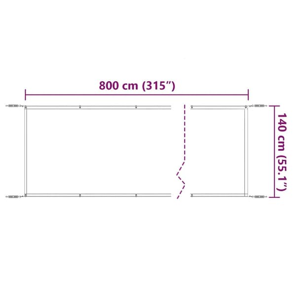 Markis vertikal blå 140x800 cm oxfordtyg