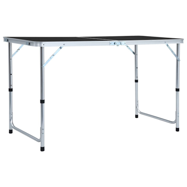 Hopfällbart campingbord grå aluminium 120x60 cm