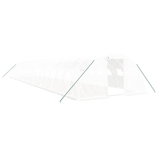 Växthus med stålram vit 72 m² 18x4x2 m