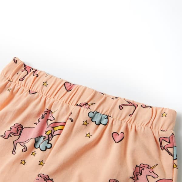 Barnpyjamas med korta ärmar ljus orange 128