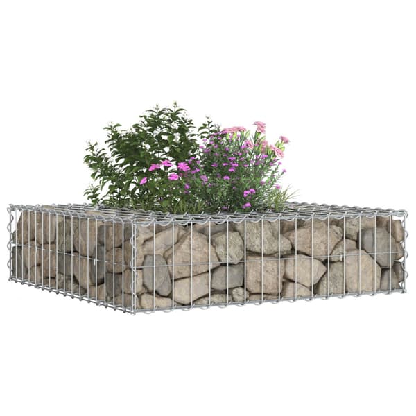Gabion upphöjd säng Silver