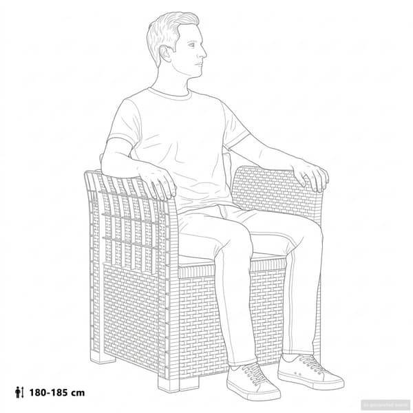 1-sits fåtölj i rottlook PP Antracit