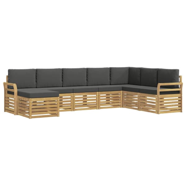 Utomhussoffset 8 pcs Vit och antracit 308 x 190 x 73 cm
